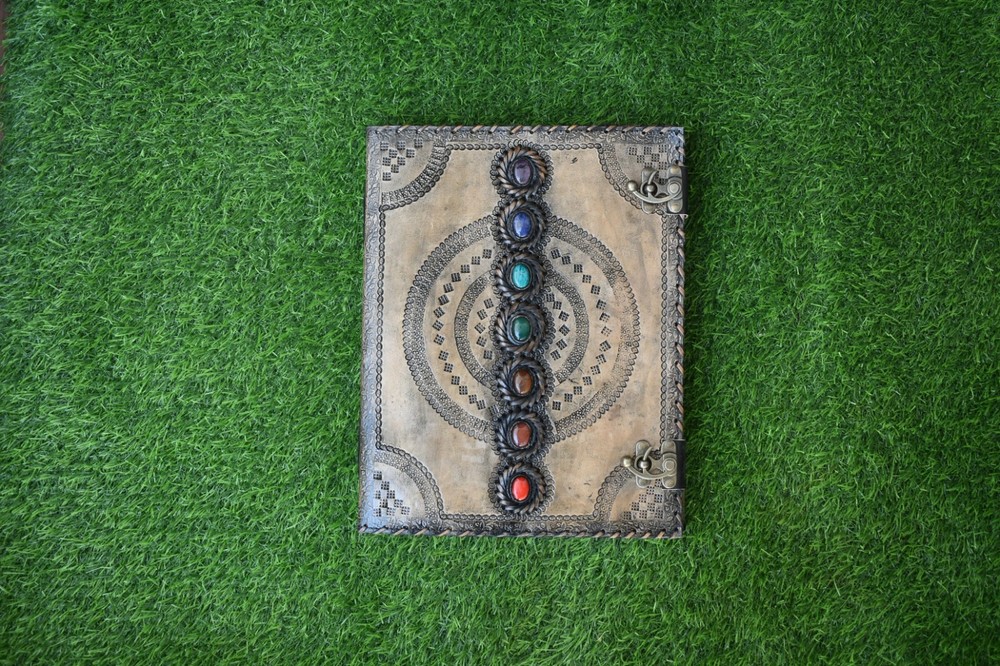leather journal handmade blank journal seven stone journal antique diary