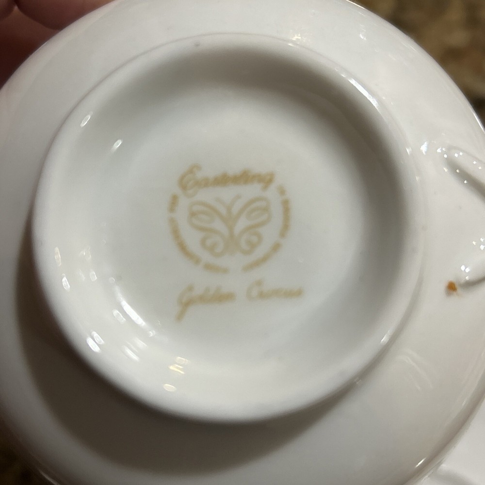 (10) Easterling Golden Crocus Tea Cup & Saucer sets (20 Pcs. Total)