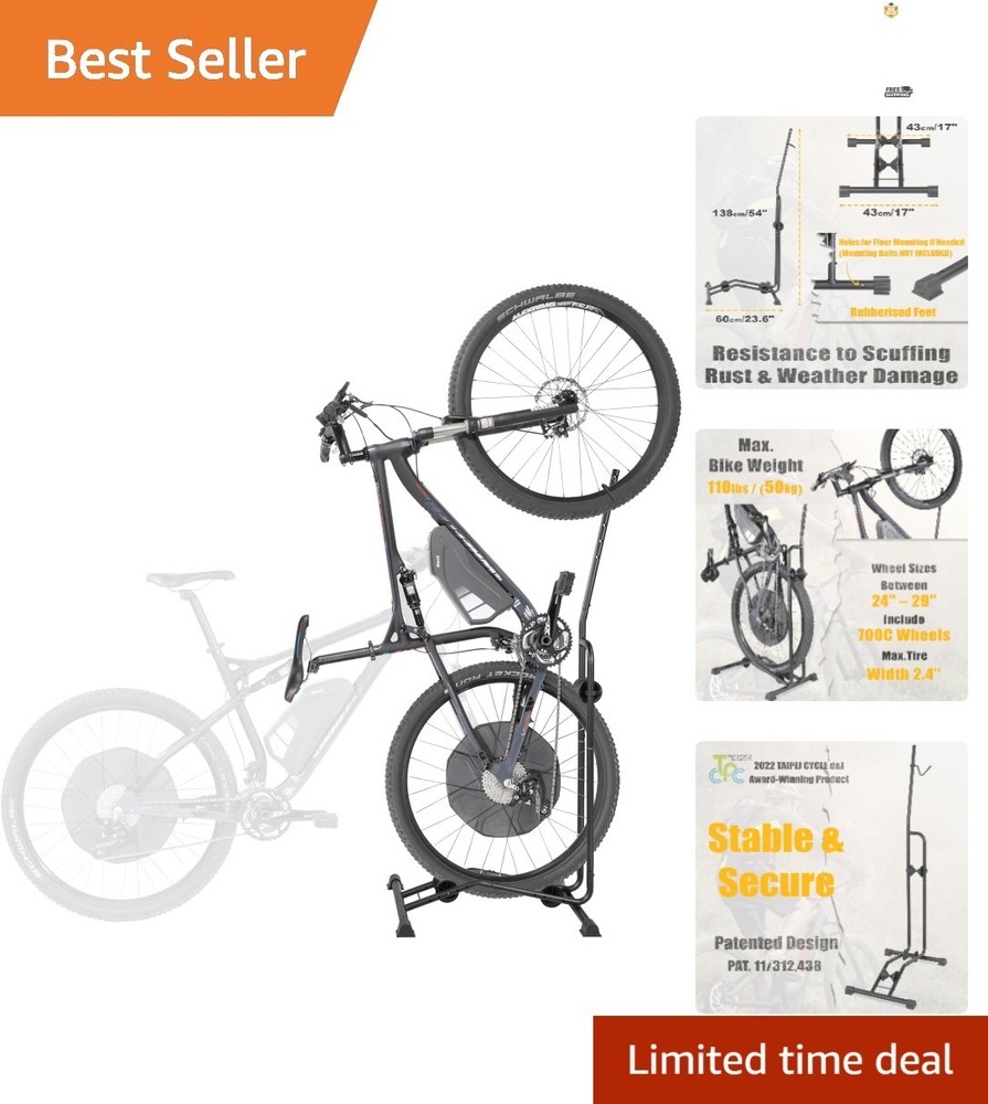 Ultimate Bike Storage Solution:  Adjustable Stand for Up to 29” Wheels