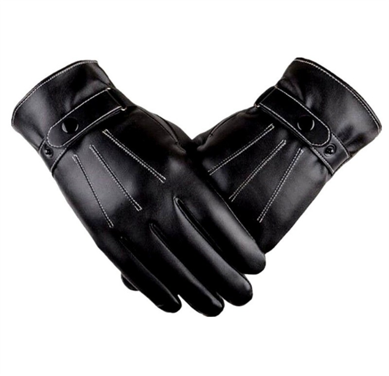 Black Driving Leather Soft Fleece Lined Thermal Winter