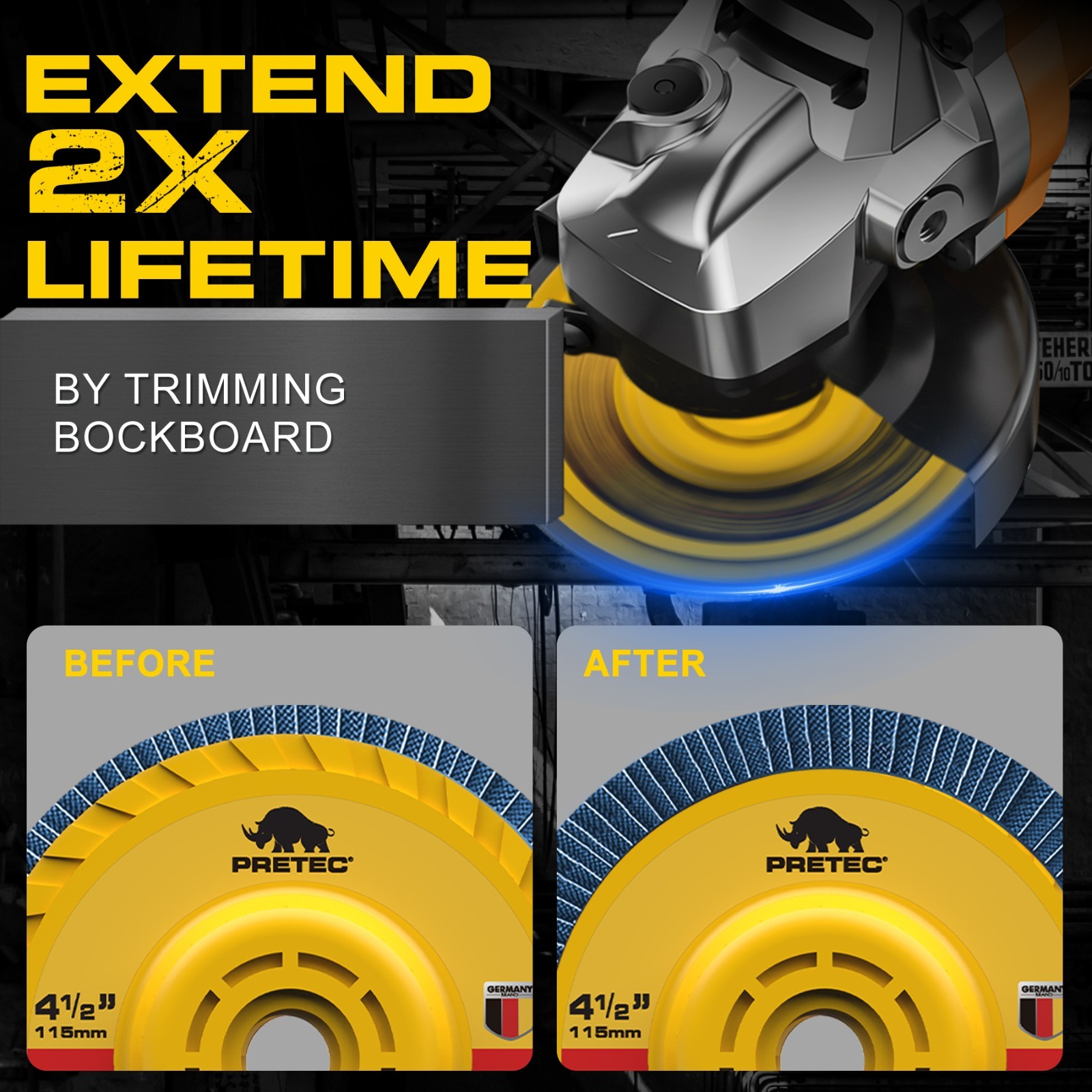 40PCS 4.5" Flap Discs 80 Grit Zirconia Angle Grinder Tool-Free Metal Grinding