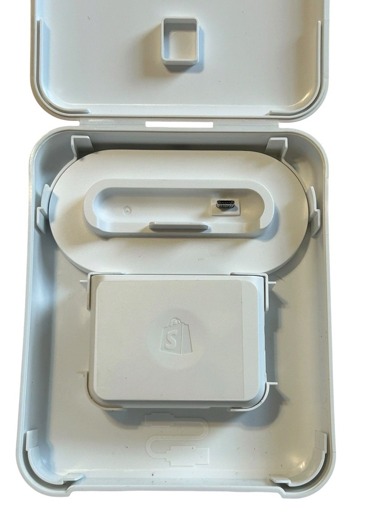 Shopify Chip & Swipe Card Reader POS Tested Powers On w/ Cord Case