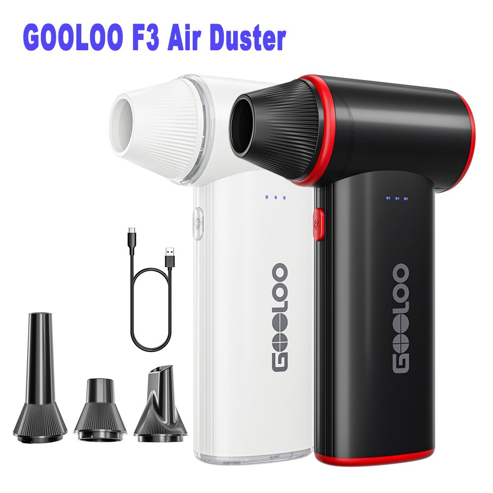 GOOLOO F3 Compressed Air Duster, 3-Speed Adjustable Air Blower for Cleaning