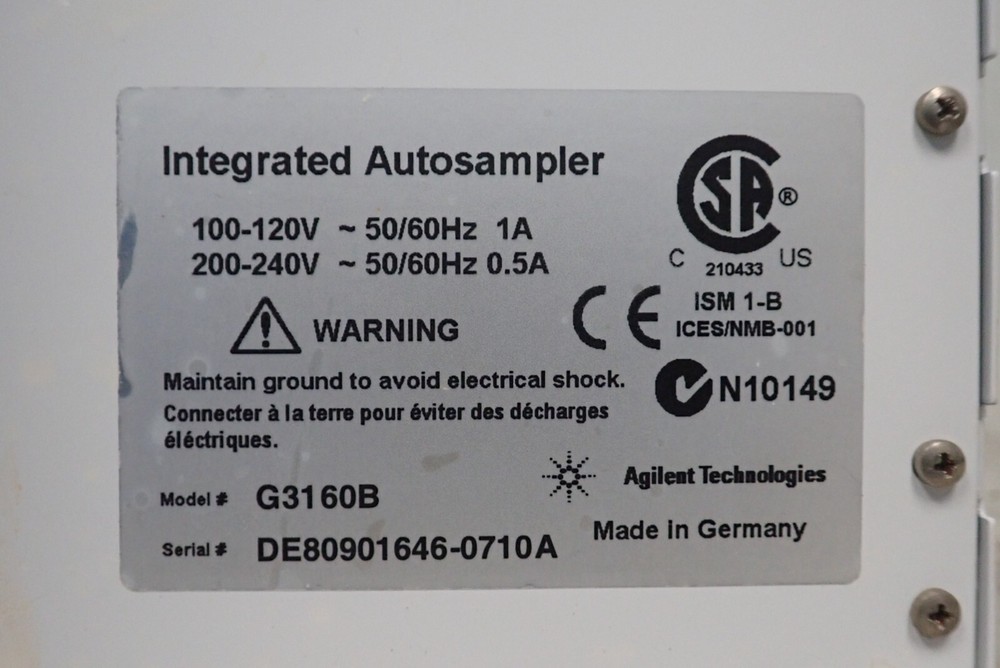 Agilent Model G3160B Integrated Autosampler