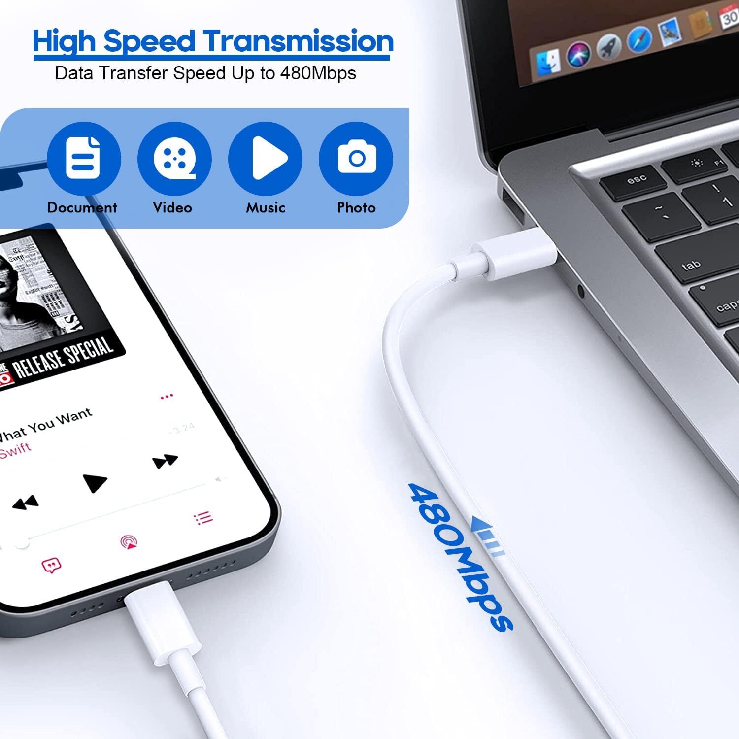 For iPhone 14/13/12/11 XR X PD 20W USB C Fast Charger Cable Data Type C Cord Lot