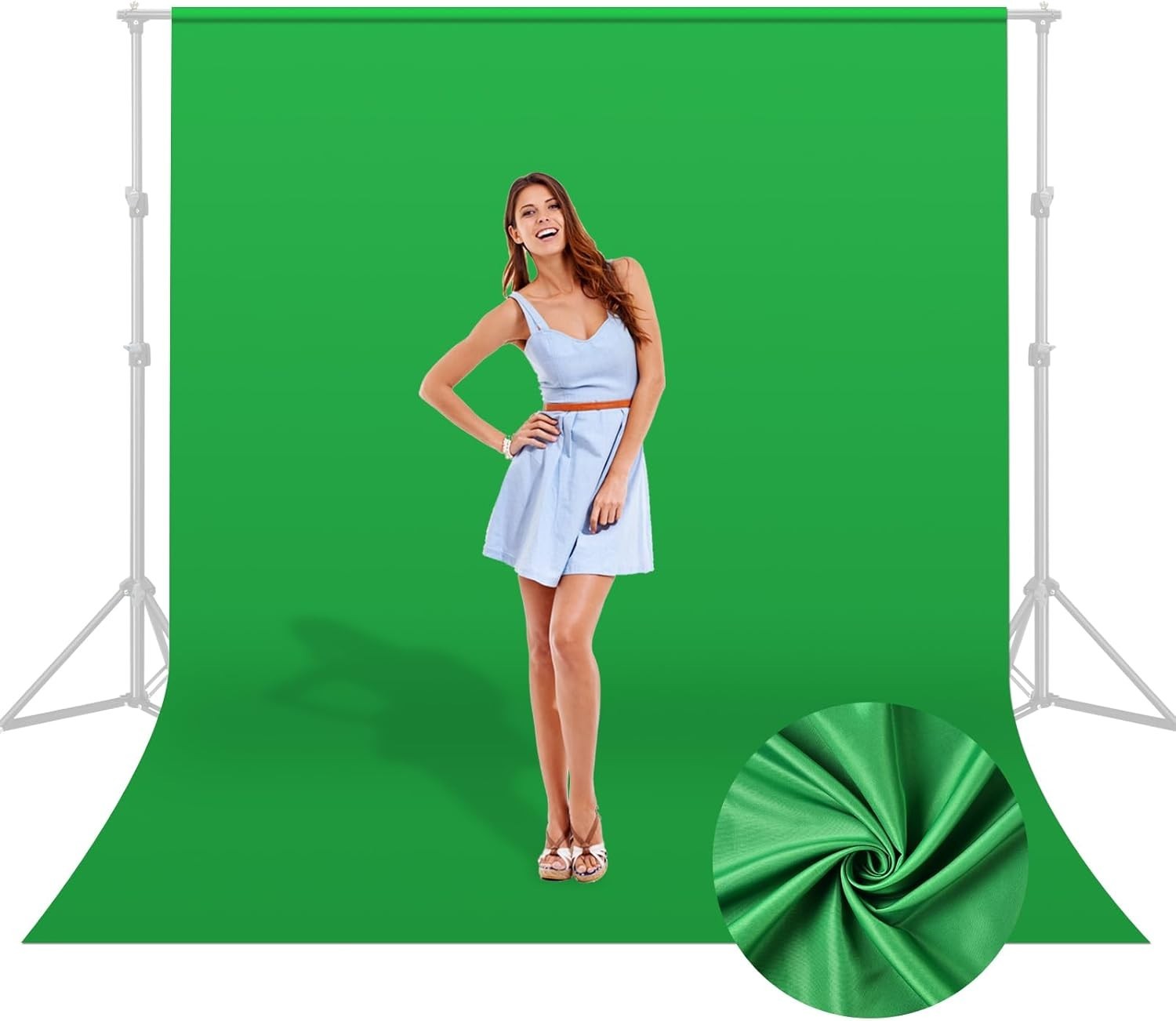 Green Screen Backdrop, 5x6.5ft Greenscreen Background for Photoshoot, Small Gr
