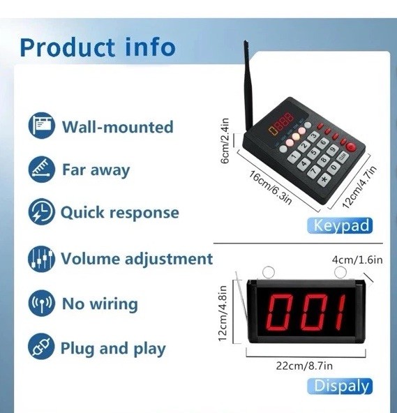 Queue Calling System Pager Call - Take A Number System Waiting Number System