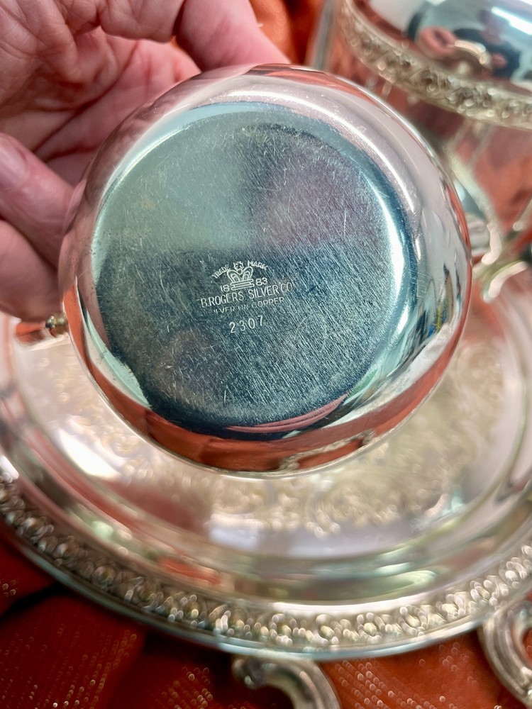EB Rogers, 2307, Silver over Copper Tea Service