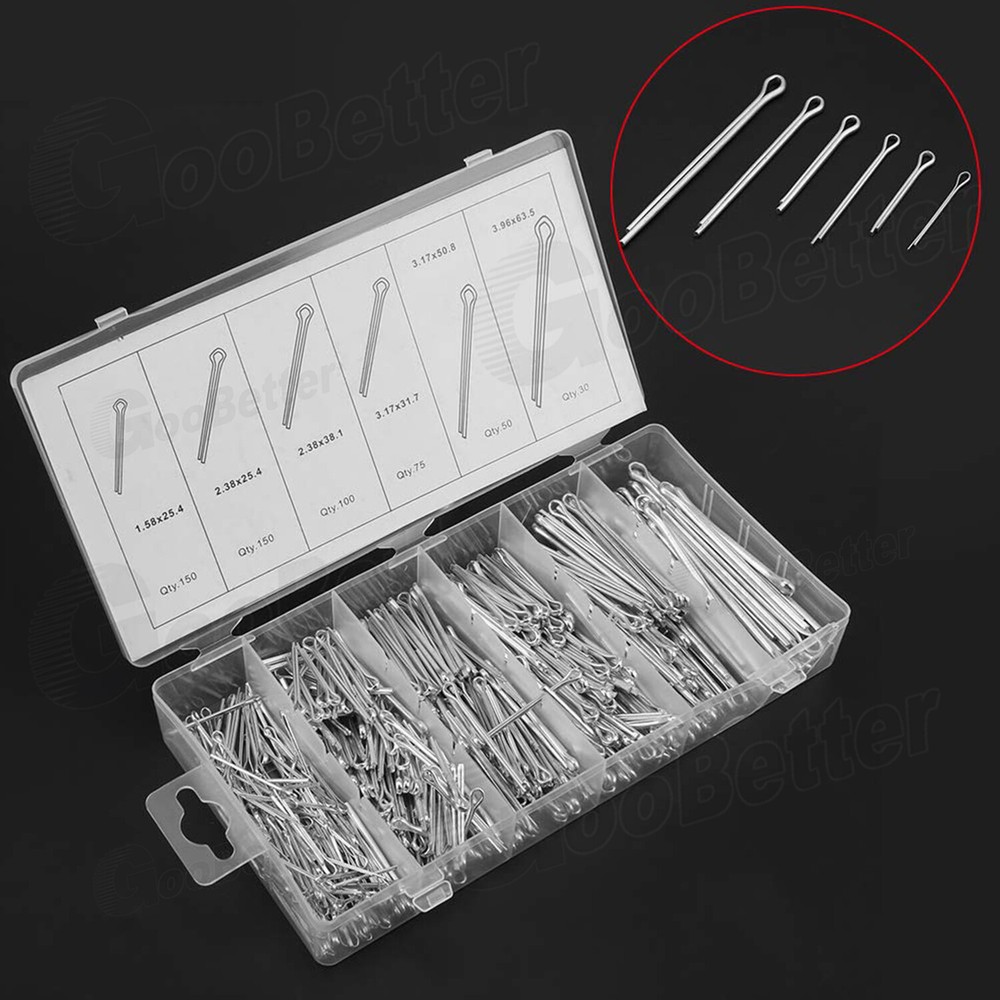 555pcs Cotter Pin Assortment Set Clip Key Fitting Tool Kit Securing Lock Pins