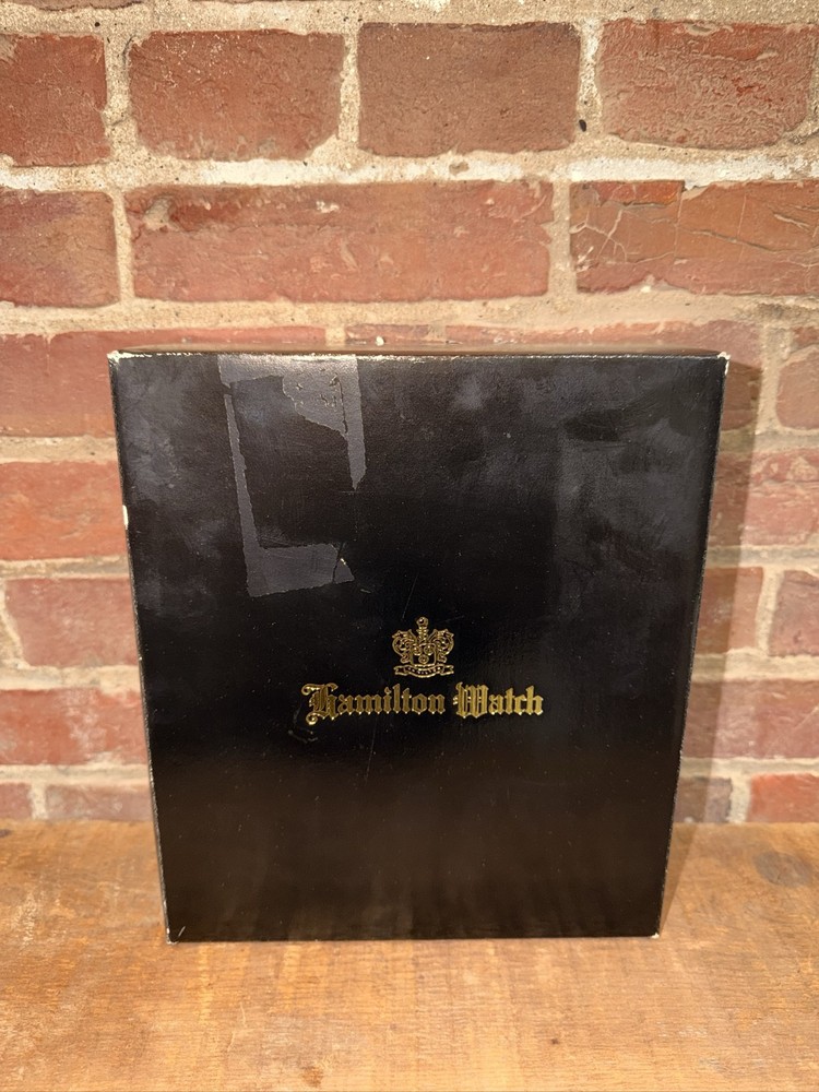 Hamilton Watch Co. Black Box Desk Clock Display Case
