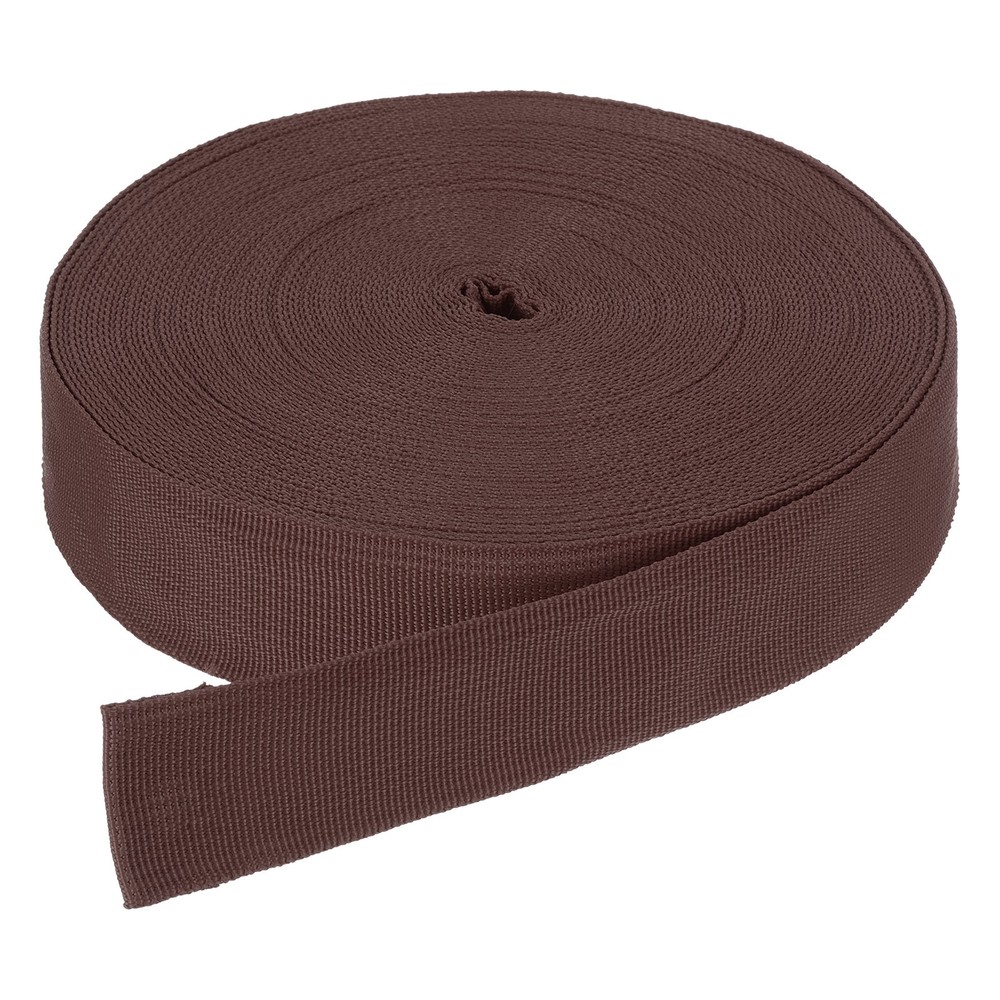 25Yard 1 1/2" Width Nylon Webbing Strap Poly Flat Webbing Strapping Dark Brown