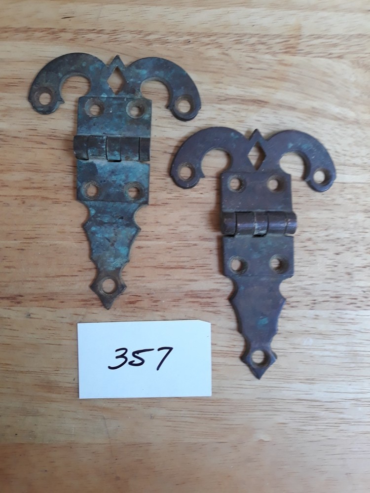 Pair Antique Metal Hinges 357