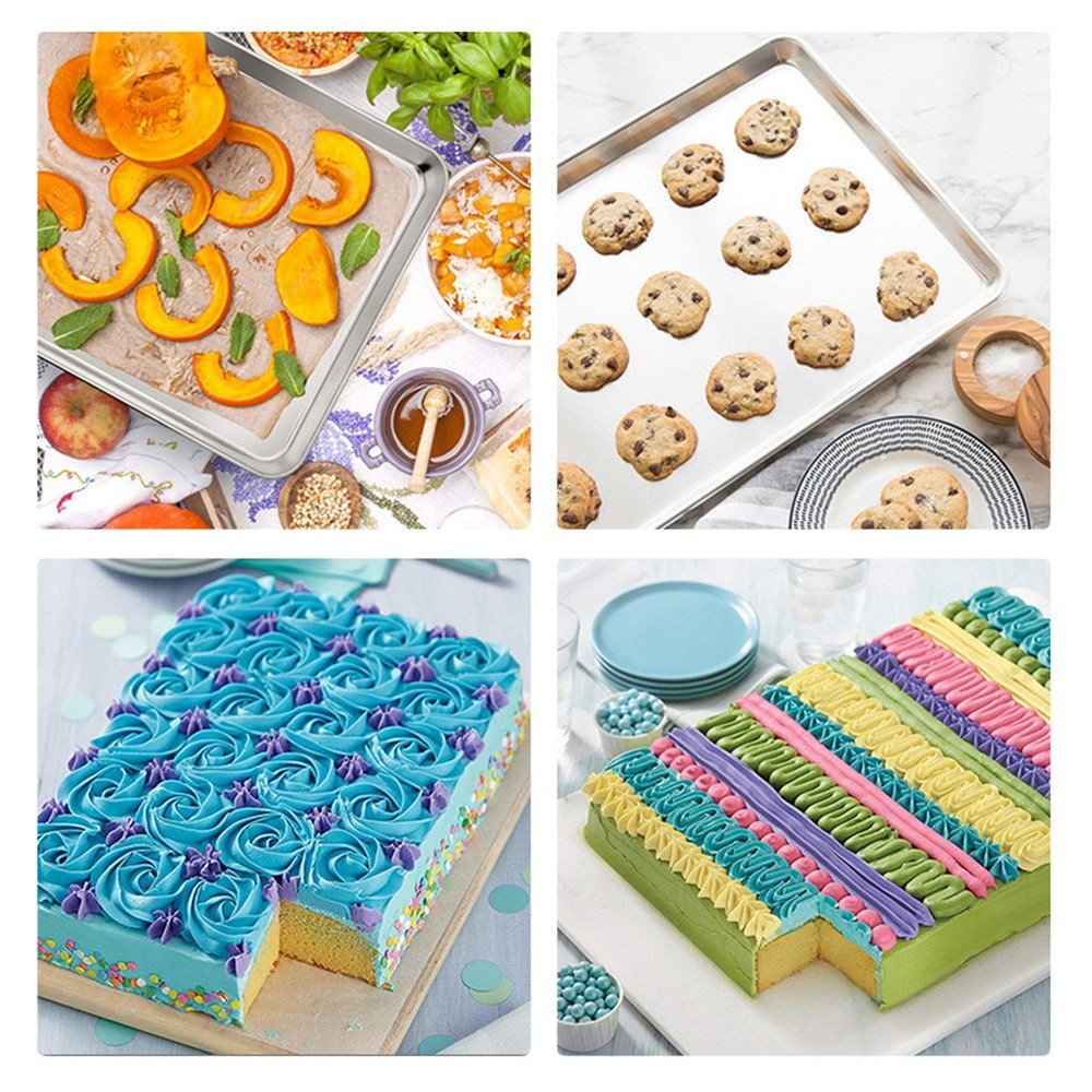 10 Inch Stainless Steel Bakeware Rectangular Rice Noodles Plate