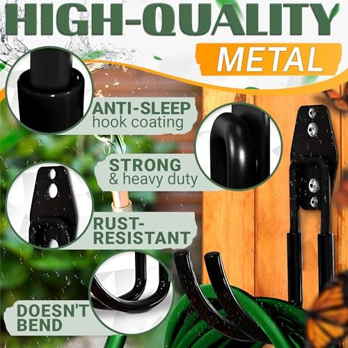 Hose Hook Wall Mount - Rust-Resistant, Scratch Wall Mounted Garden Hose Hanger