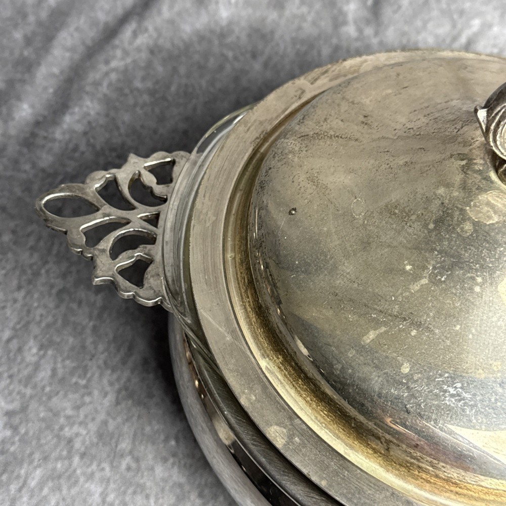 FB Rogers Silver Plate Covered Casserole Serving Dish Bowl with Insert