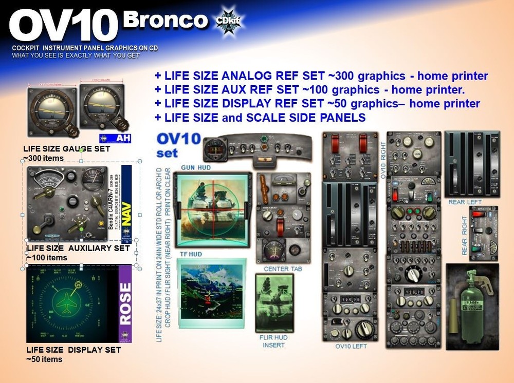 OV10 BRONCO COCKPIT instrument panel CDkit