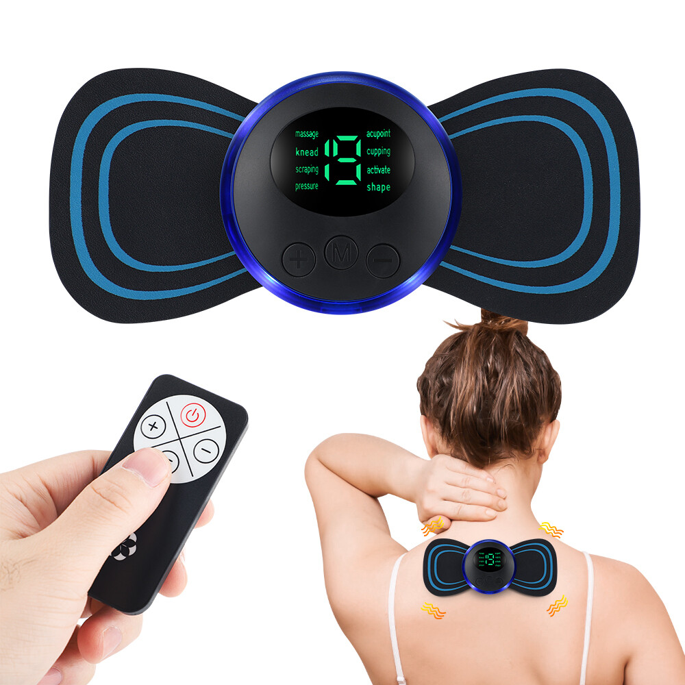 5Pcs Portable Mini Electric Neck Back Massager Cervical Massage Patch Stimulator