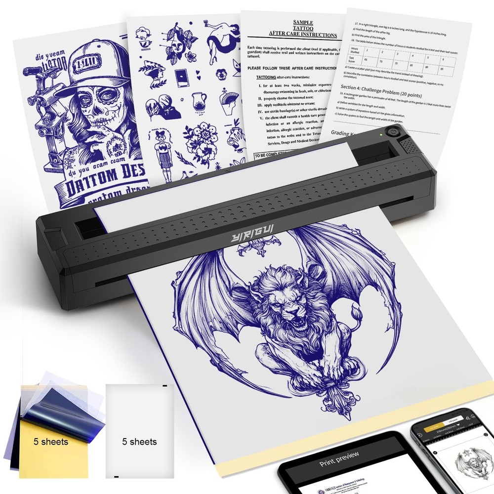 YIRIGUI 2026 New 2 in 1 Tattoo Stencil  Document Printer, Wireless Bluetooth ...
