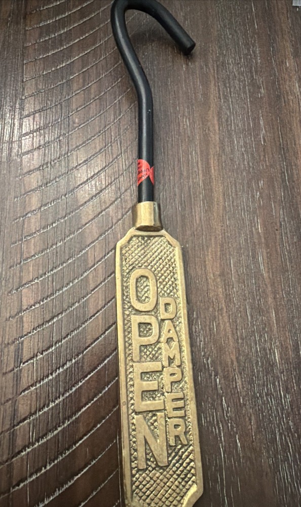 Fireplace Damper Pull Hook Open Closed Brass Hanging Sign Double Sided
