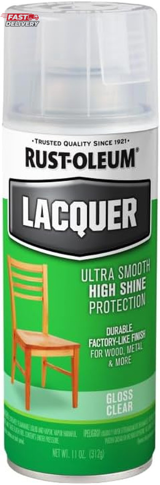 Rust-Oleum 1906830 Lacquer Spray Paint, 11 Oz, Gloss Clear