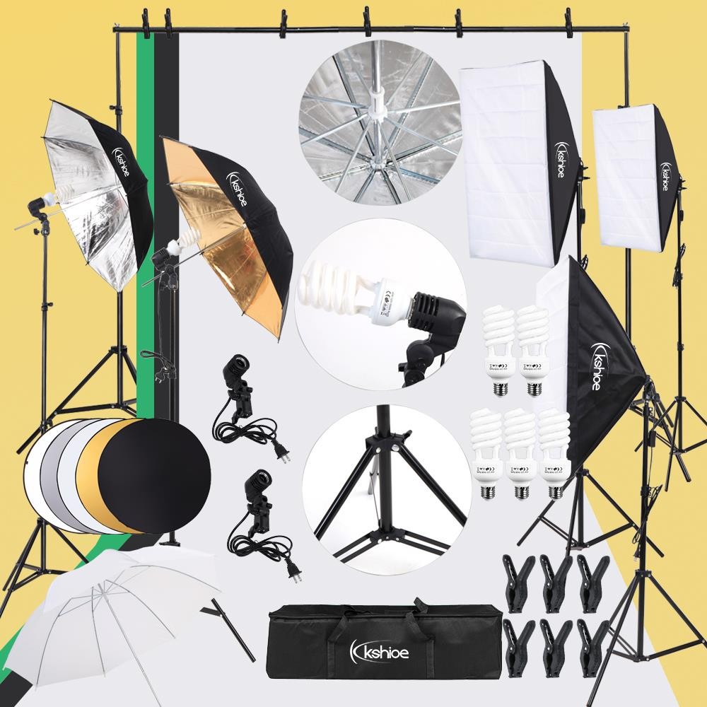 30pc Photography Lighting Kit Umbrella Softbox Backdrop 2m Background Stand