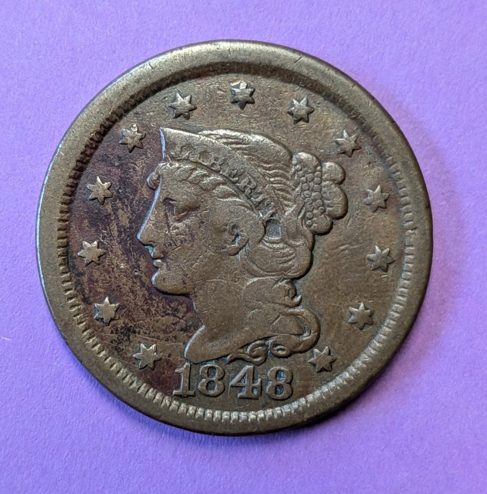 1848 Braided Hair Large Cent
