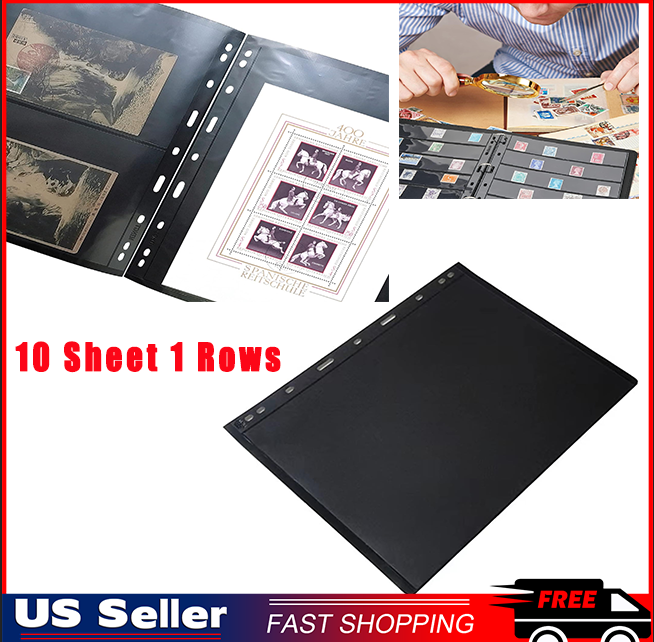 10 Sheets Stamp Pages for Stamp Album Binder, Collecting Supplies Book