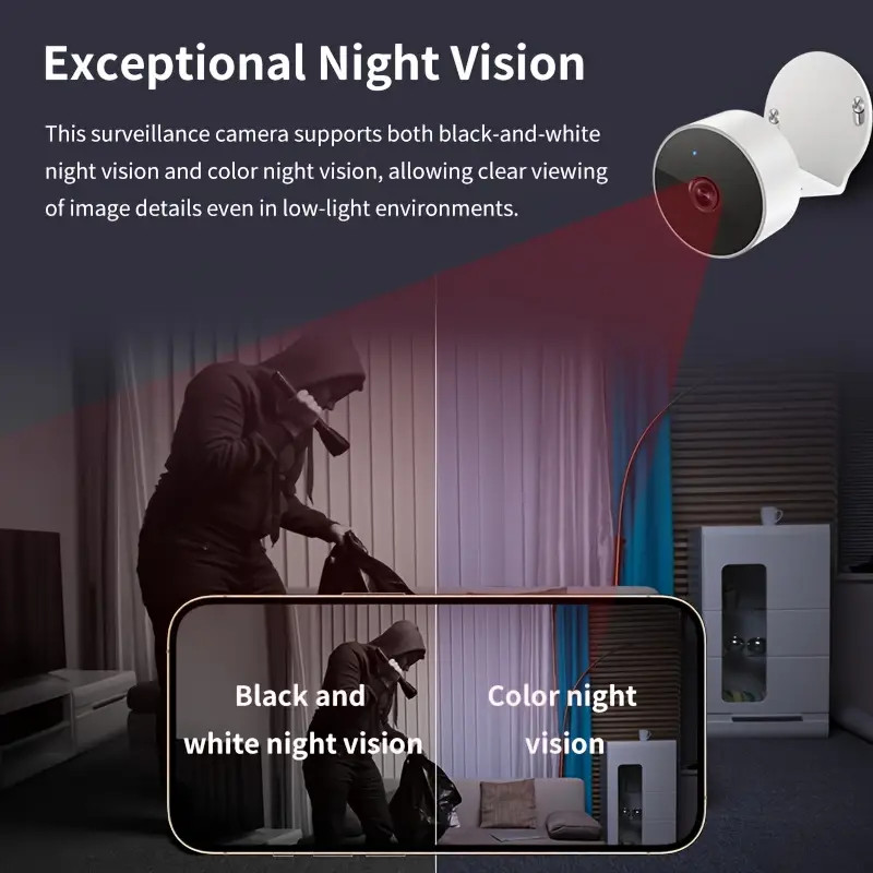 1pc Security Camera HD 4MP Smart WiFi Camera Home Security Features A+ Enhanced