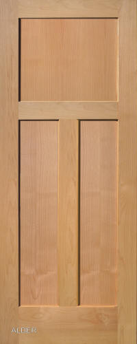 3 Panel Flat Shaker Clear Alder Stain Grade Solid Core Interior Wood Door Doors