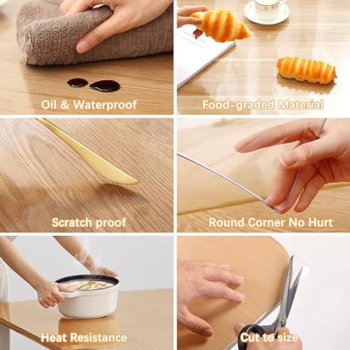 Clear Plastic Dining Table Protector 48" x 22" New Clear Dining Table Protector