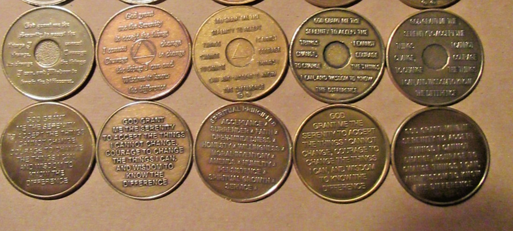Alcoholics Anonymous AA medallion Bronze
