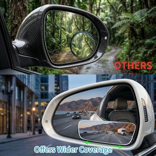 2 Pcs Blind Spot Mirror,Rectangle Car Side Mirror Blindspot Angle Adjustable