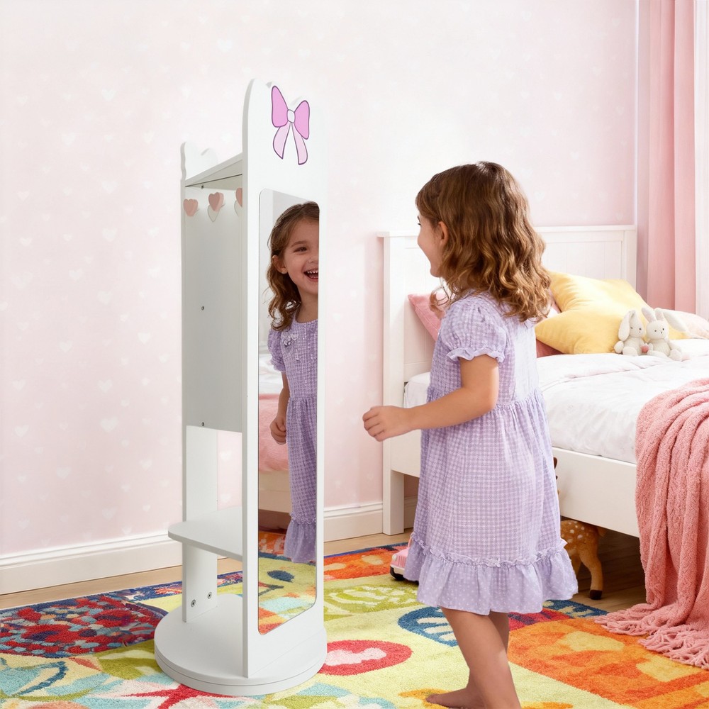 White, bow-patterned, MDF (medium-density fiberboard) painted finish