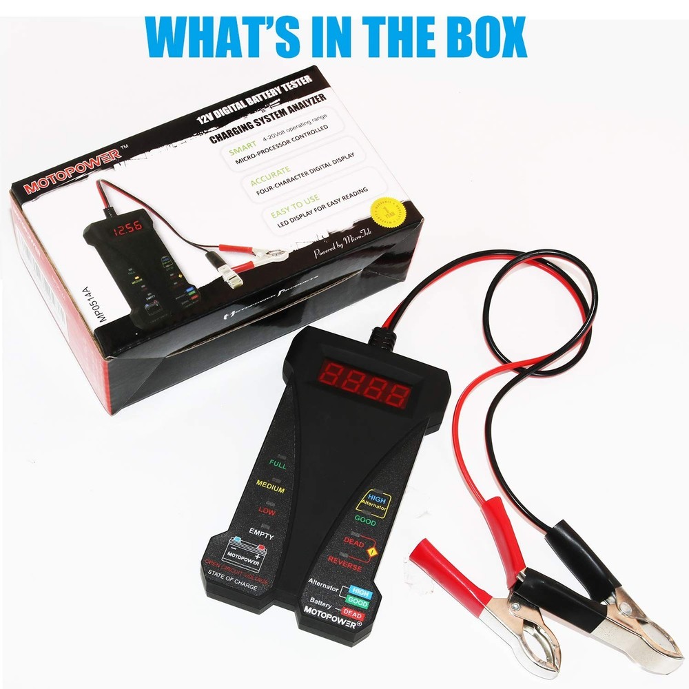 Precision 12V Battery and Charging System Analyzer with Safe Operation Features