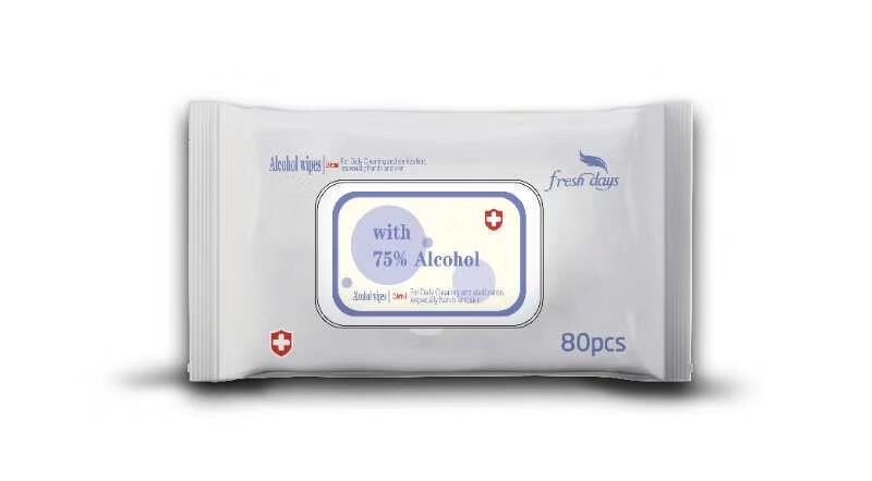 4 X 80Sheets Fresh Days 75% Alcohol Wipes