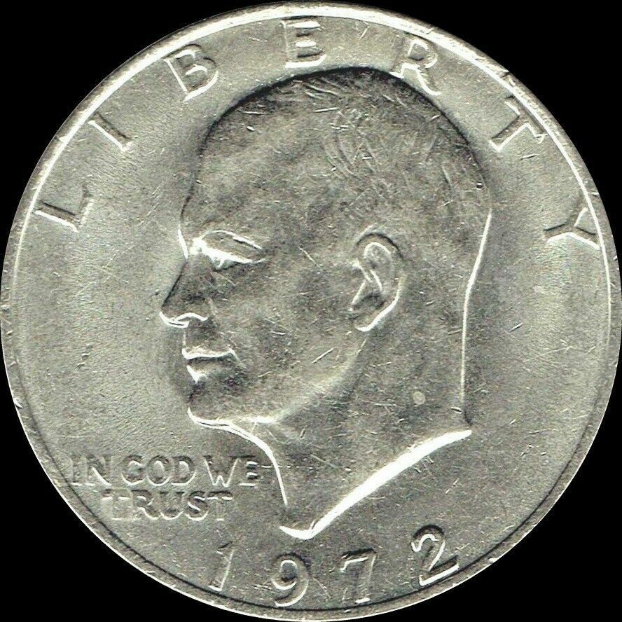 1972 P Eisenhower Dollar About Uncirculated US Mint Coin IKE