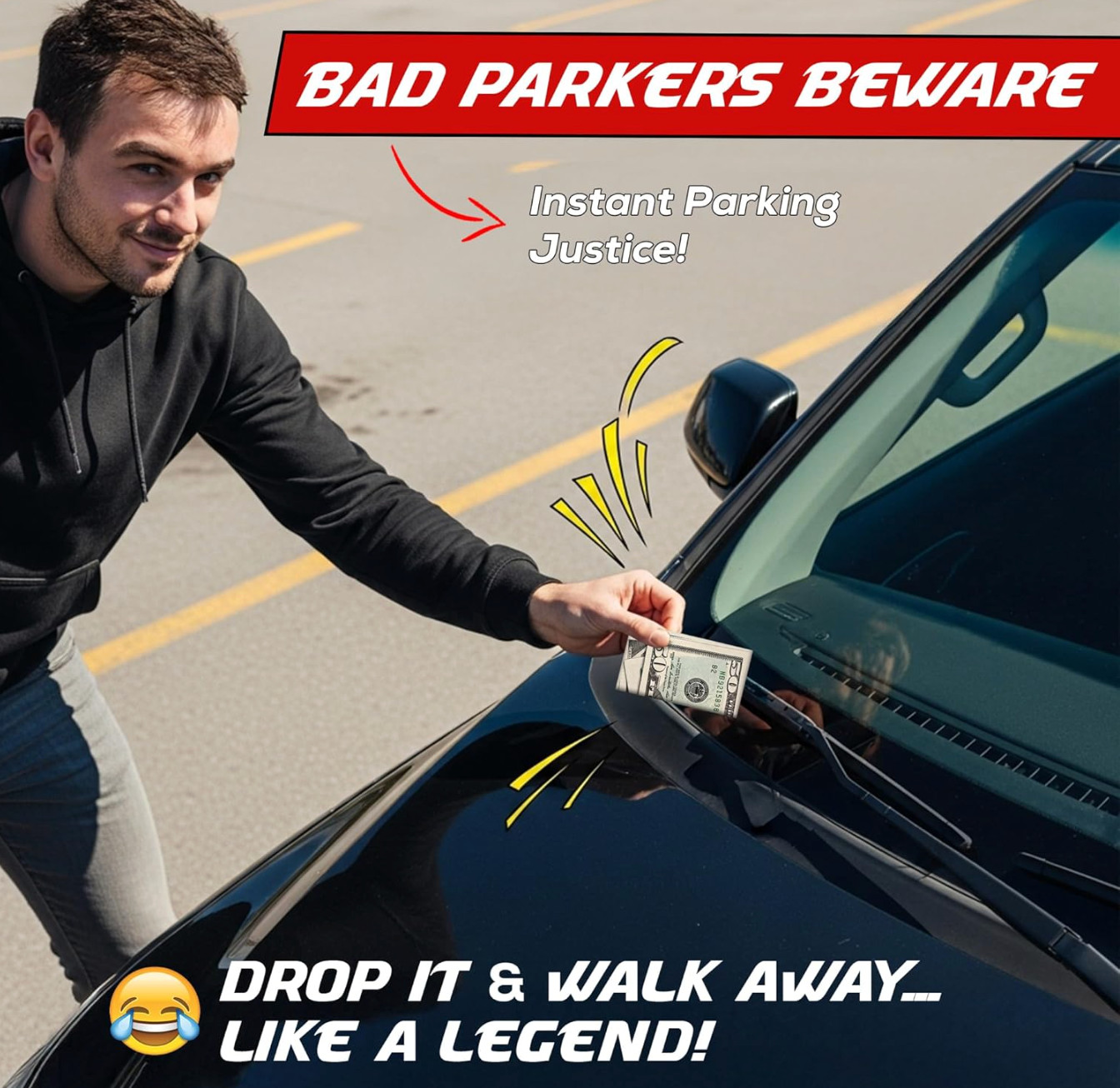 Park Like an A$$HOLE Prank Cards 50 Pack Fake $50 Parking Tickets Funny Gag GIft