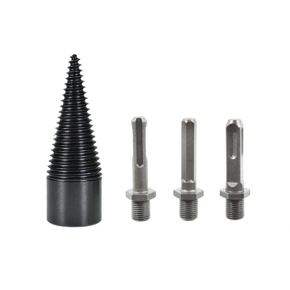 Removable hex+Square+Round 32mm 3pcs Firewood Log Splitter Drill Bit Set