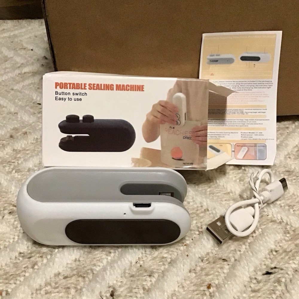 NIB Portable Sealing Machine & USB Charging Cord