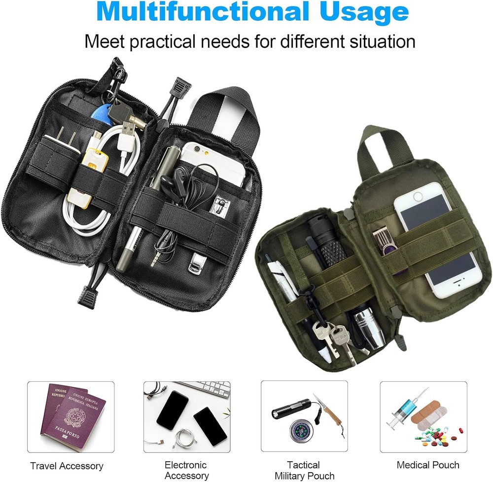 Tactical EDC Pocket Organizer Pouch, Mini Small Tool Storage Pouch Bag