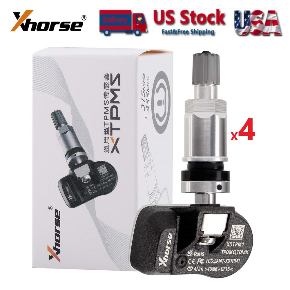 4PCS XHORSE XDTPM1EN TPMS Sensor Universal Programmable XTPMS Sensor 315/433MHz