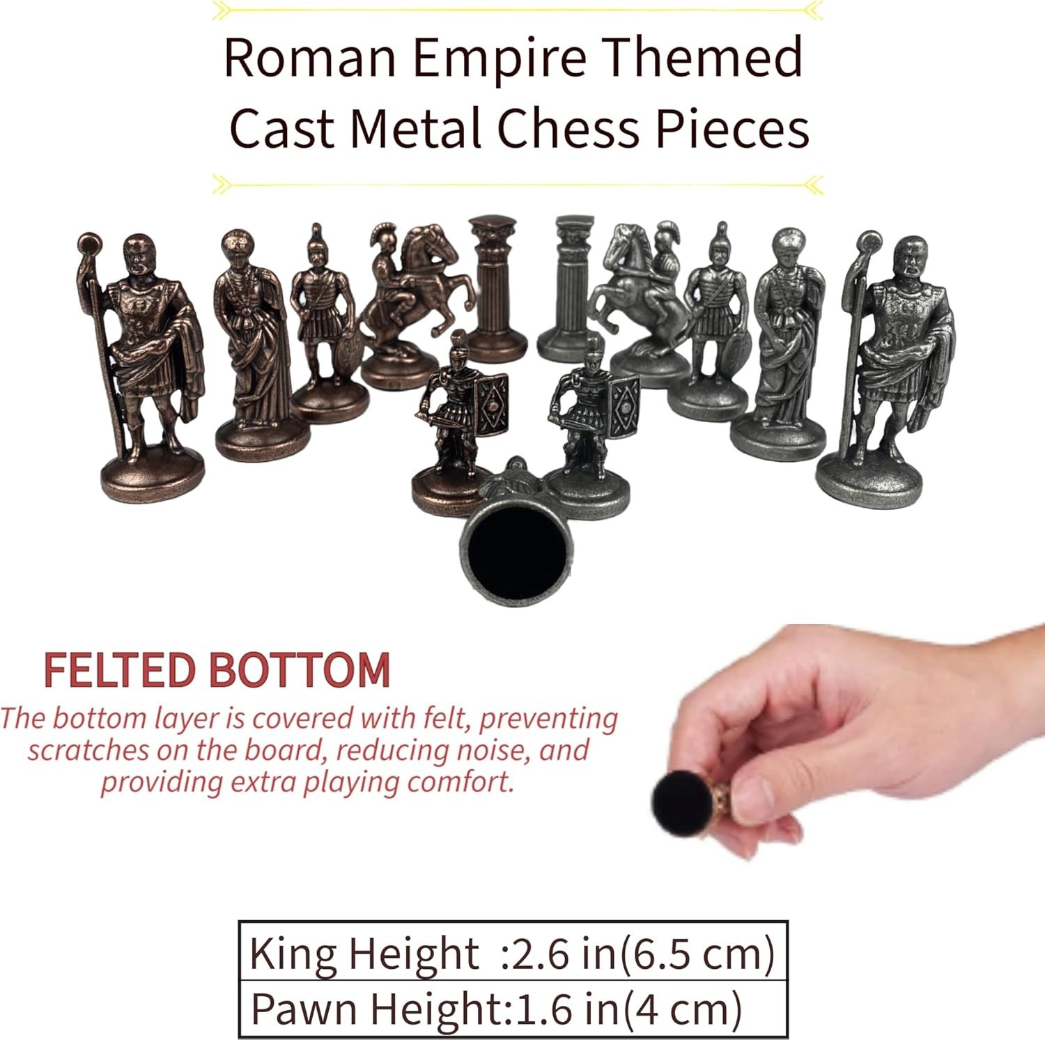 Chess Set Handmade Roman Empire Bronze Pieces Inlaid Board - Christmas Gift🎁