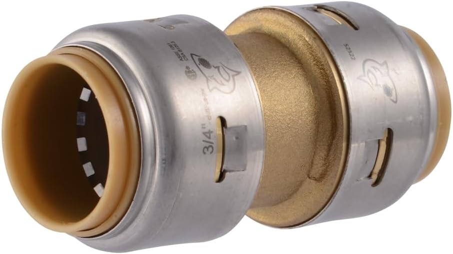 SharkBite Max 3/4 Inch Coupling, Push to Connect Brass in.,