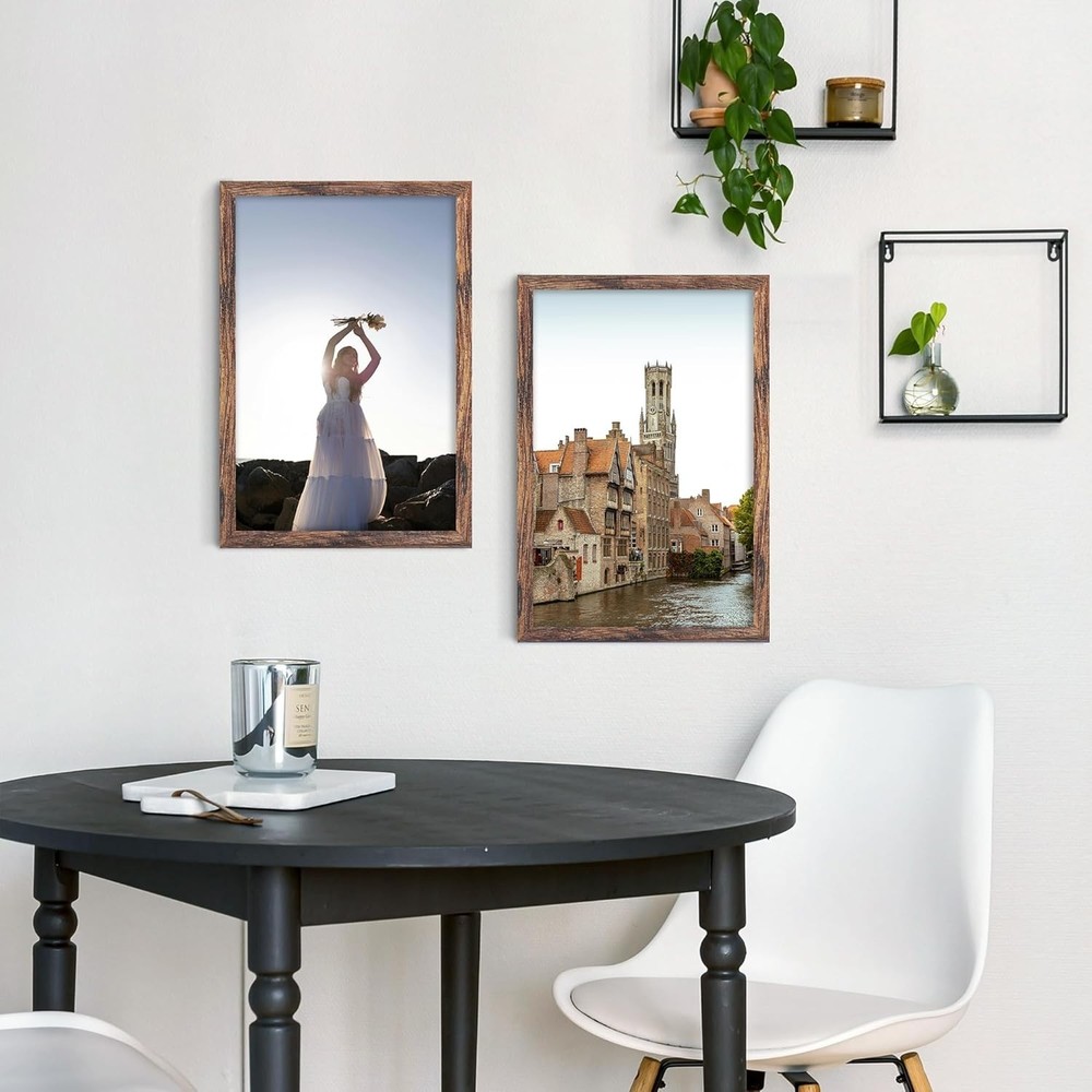 12x16 Picture Frame Brown Poster Frame Wall Mount Horizontal Vertical