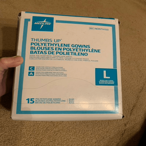 Medline Size Large Polyethylene Gowns 15 Pack *New*