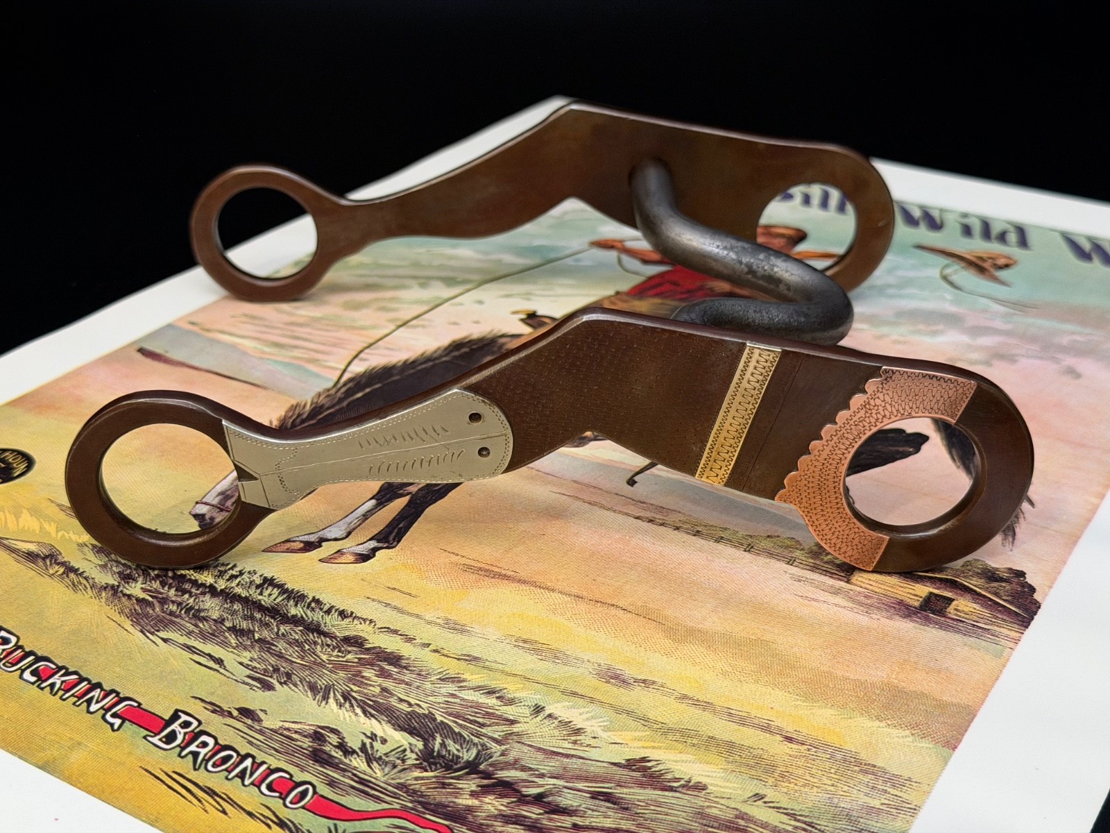 NICE Gary CROTWELL Silver/Brass/Copper Gal-Leg Curb Bit