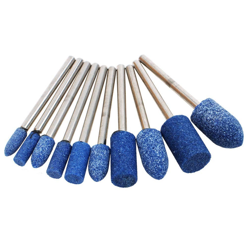 AUTOTOOLHOME 1/8" Shank Abrasive Mounted Stone Grinding Bits Sanding Blue