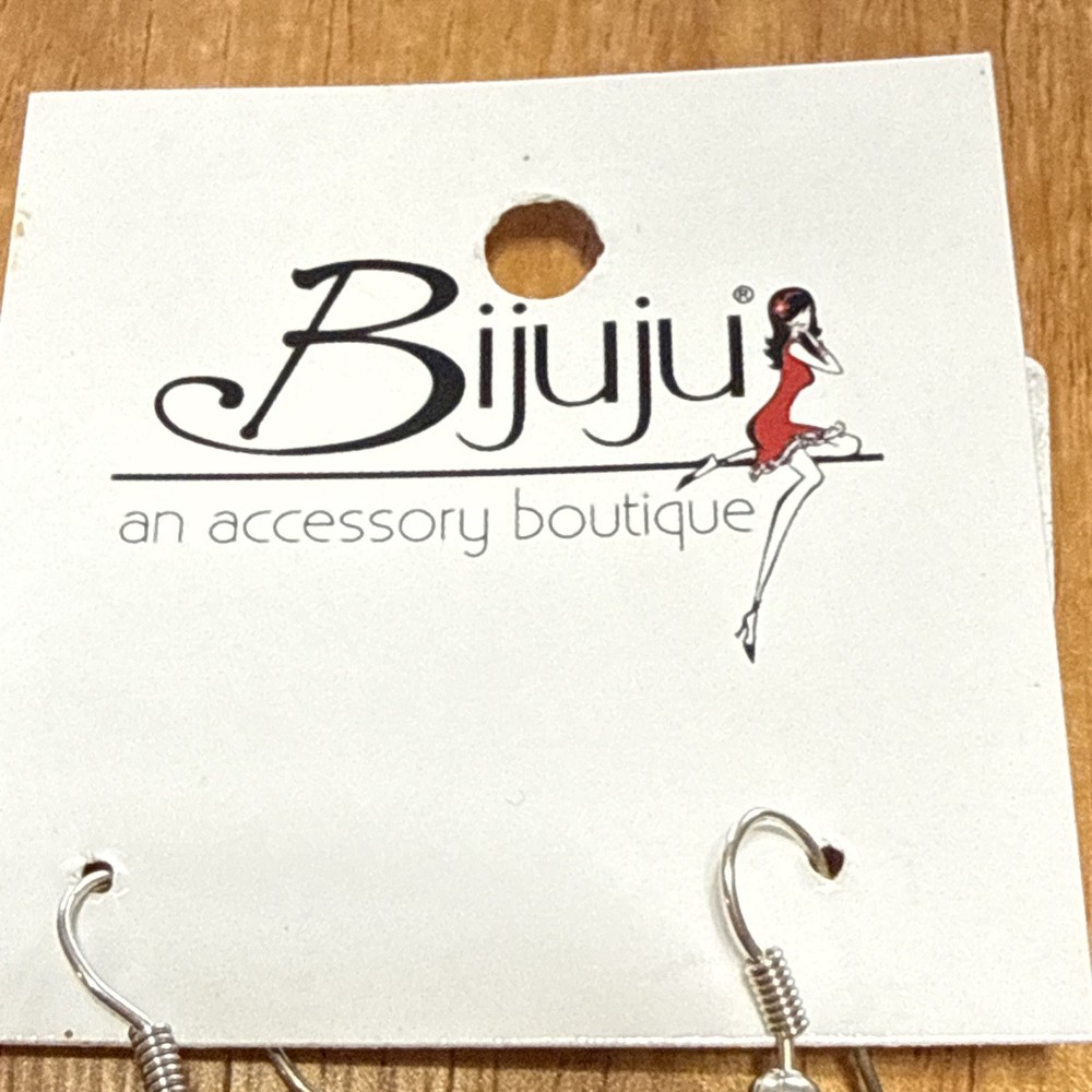 Bijuju Artisan Boho Blue Earring W Silver Colored Nwt