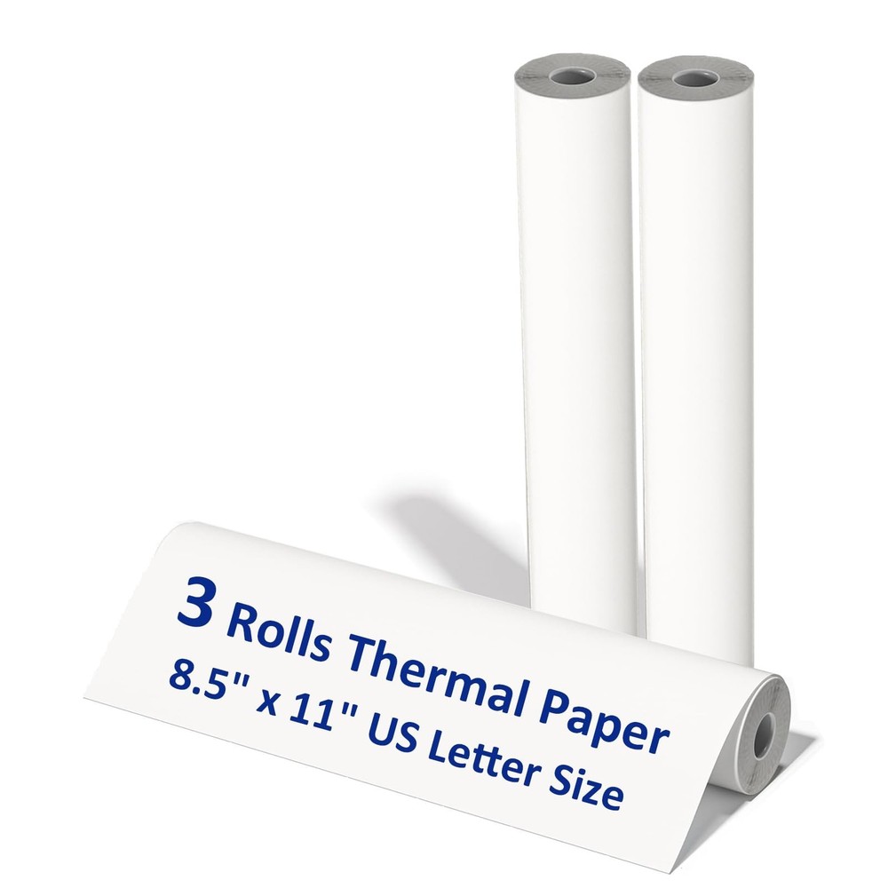 3 Rolls Thermal Printer Paper, Thermal Paper 8.5 X 11, A4 Printing Paper for ...