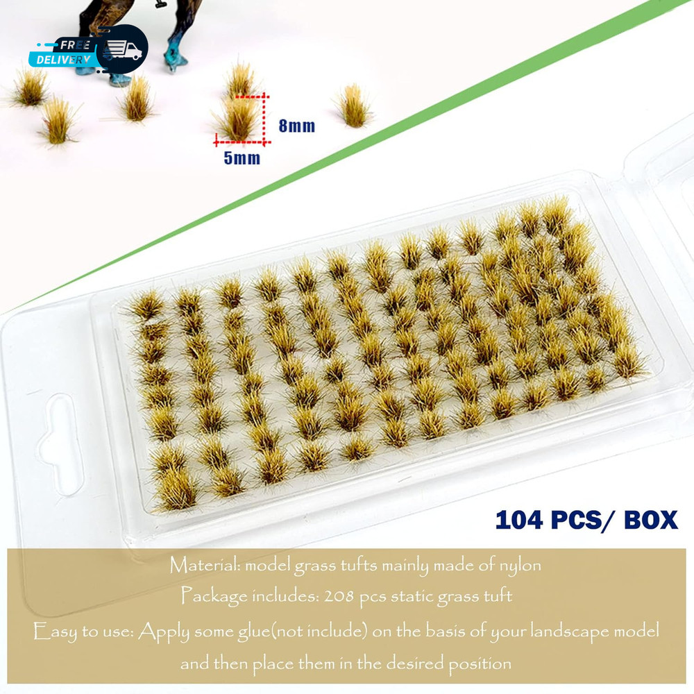 208 PCS Static Grass Tuft Model Grass Tufts Terrain Model Kit Resin Static